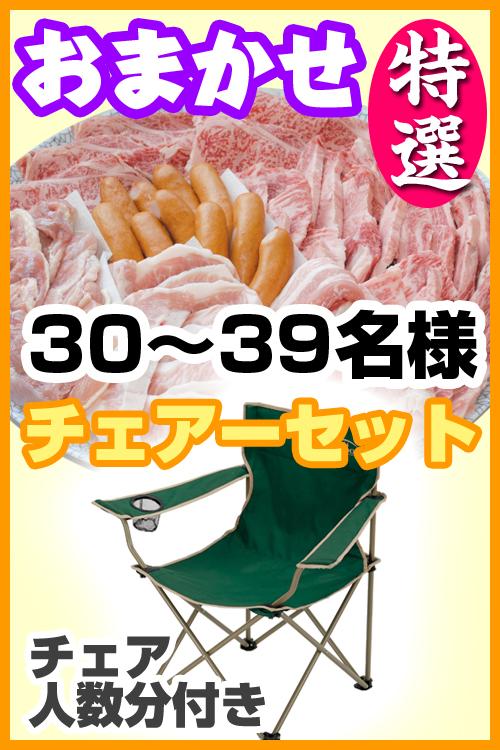 お任せ出張片付け特選BBQチェアコース30名～39名（お一人様4100円）/