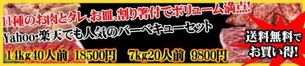 特選お肉のバーベキューセットが送料無料でお徳！！　大人数のバーベキューは満福でまんぷく