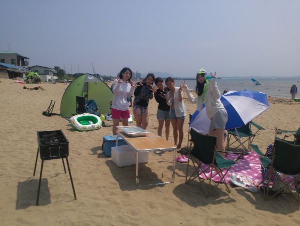 宮地浜海水浴場で出張バーベキュー