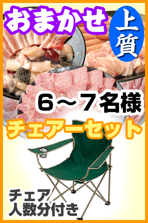 【128】お任せ出張片付け上質BBQチェアコース6名～7名（お一人様4580円）/