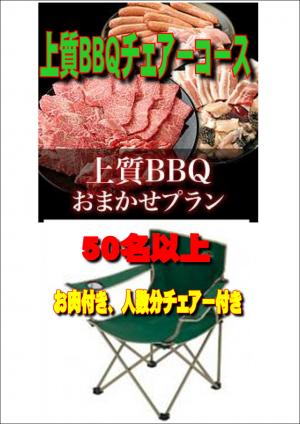 【ＳＮ－5】お任せ出張片付け上質BBQチェアコース50名以上（お一人様2700円）/