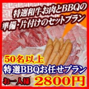 【ＳＮ－3】お任せ出張片付けBBQ特選コース50名以上（お一人様2800円）/