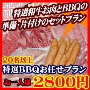 お任せ出張片付けBBQ特選コース20名以上(お一人様2800円)