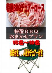 お任せ出張片付け特選BBQチェアコース15名~19名(お一人様3300円)