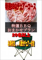 お任せ出張片付け特選BBQチェアコース20名以上(お一人様3200円)