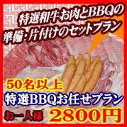 【SN-3】お任せ出張片付けBBQ特選コース50名以上(お一人様2800円)