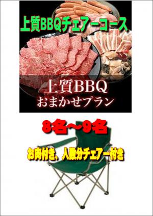 【Ｖ－19】お任せ出張片付け上質BBQチェアコース8名～9名（お一人様4100円）/